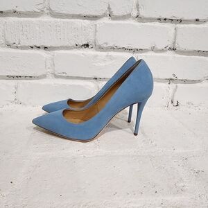 Giuseppe Zanotti Light Blue Suede Heels Made In Italy Size 36.5